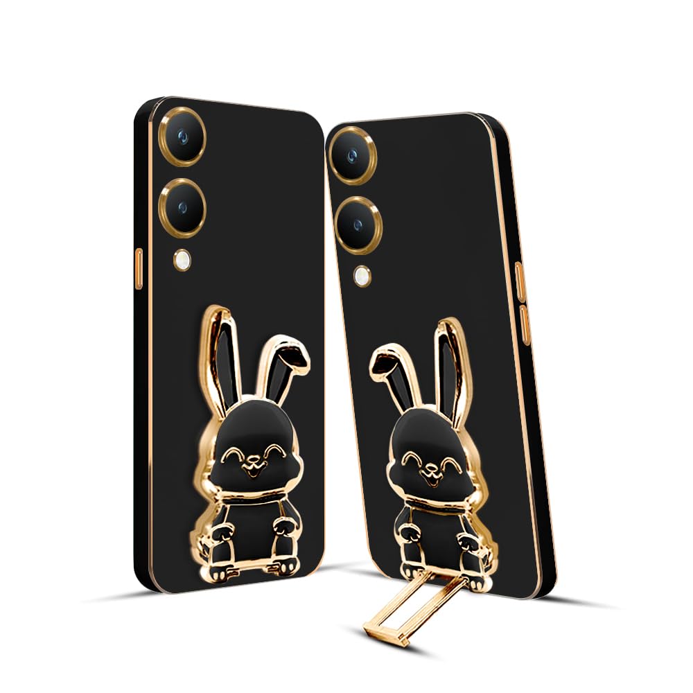 KARWAN® 3D Bunny with Folding Stand Back Cover Case Compatible for Vivo Y28 | Slim electroplated case | Stand case | Soft TPU | Space Astro Theme | Camera Protection-Black (B0D3PTSSXR) Amazon Price History, Amazon Price Tracker