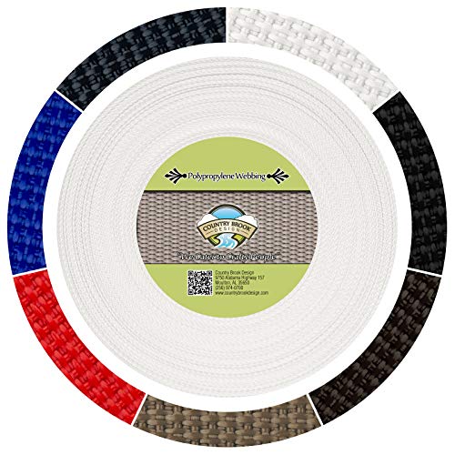 Country Brook Design - White Polypropylene 1 1/2 Inch Webbing (25 Yards)