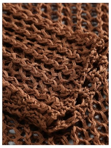 Floerns Men's Crochet Knit Sheer Tops Party Club Hollow Out Long Sleeve Crew Neck Sweaters4