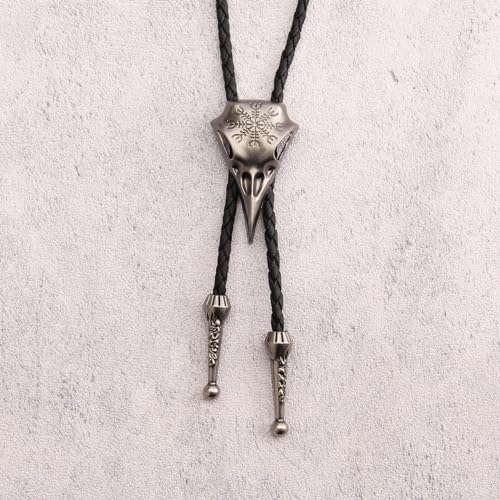 Image of GelConnie Bolo Ties for Men Women Western Cowboy Tie Mens Western Necklace Leather Necktie Gold Bolero Tie Cowboy Necklace
