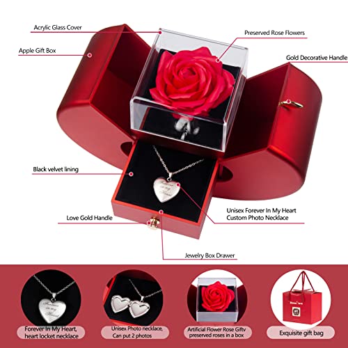 All Hearts Day Gifts for Wife and Mom Zilveren Ketting met Foto "Forever In My Heart" Romantische Geschenken voor Haar Vrouwen - Afbeelding 3