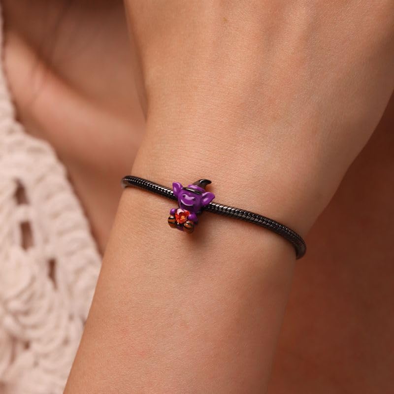Image of GNOCE Witch Cauldron Pendant Charm,S925 Sterling Silver with Ruby Gemstones Dangle Charms Bead For Bracelets /Necklace Jewelry Gift For Women Girls Wife Daughter