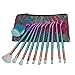 Mermaid Makeup Brushes Set with Bag Citicolor Chubby Fish Foundation Brush 11pcs Soft Nylon Bristles Beauty Make Up Kits, Blending Blush concealer Eye Face Lip Cosmetic Tools (Mermaid Shape 11pcs)
