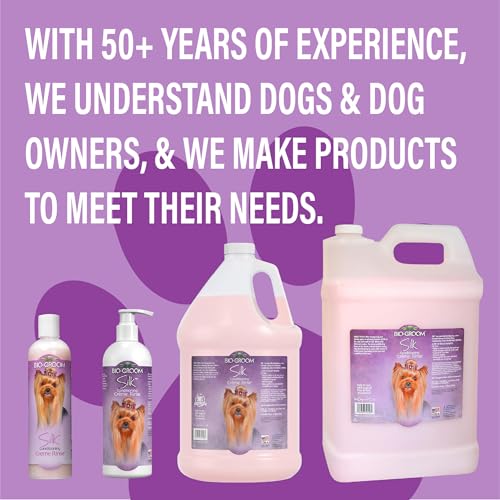 Image of Bio-Groom Super Whitening Dog Shampoo, Cruelty-Free, 1 Gallon Each, Pack of 2 | Silk Creme Rinse Conditioner, Dog & Pet Bathing Supplies, Hair Detangler, Puppy Wash, Grooming Supplies