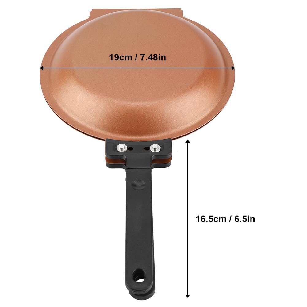Padella in Ghisa, Padella per Pancake da 19 Cm / 7,5 Pollici, Padella per Griglia a Doppio Lato, Padella per Friggere le Uova, Padella per Frittata, Padella per Uova