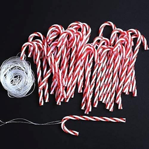 DAHI 32 Piezas Bastones Caramelo de Navidad Candy Cane Decoraciones para Árbol de Navidad Colgante Chuches Original -Rojo y Blanco (32 Color Rojo) DAHI 32 Piezas Bastones Caramelo de Navidad Candy Cane Decoraciones para Árbol de Navidad Colgante Chuches Original -Rojo y Blanco (32 Color Rojo)