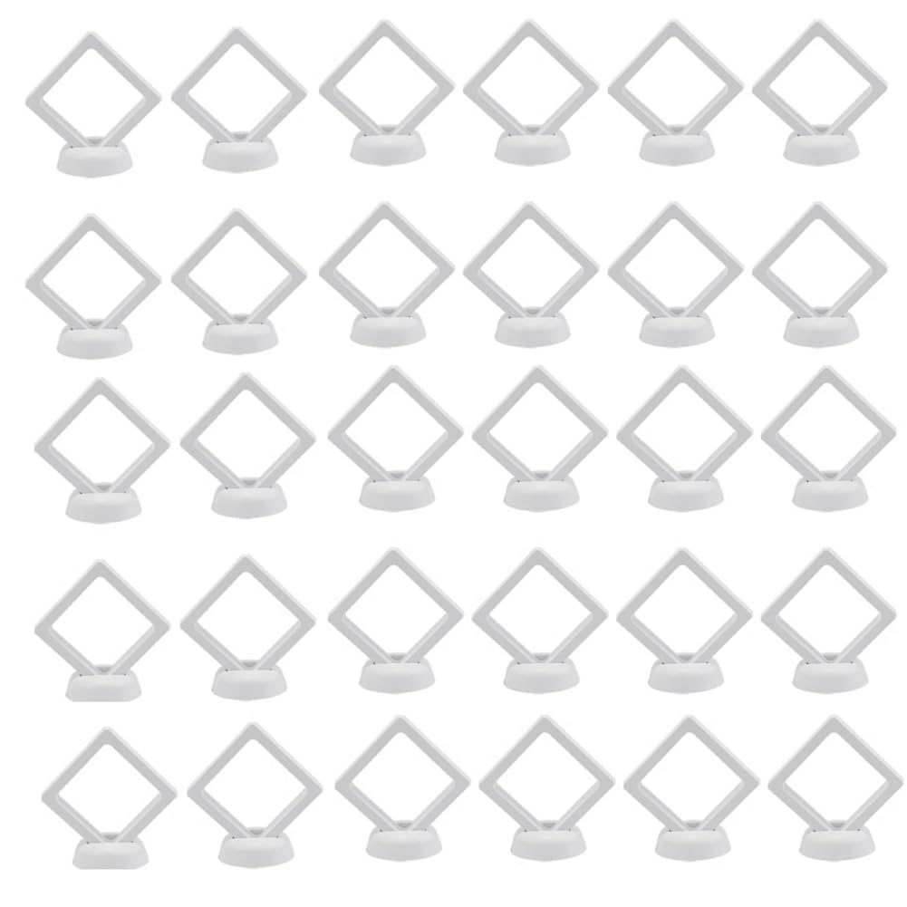 30 pezzi 3D Floating Coin Display Frame Stand Scatole di Immagazzinaggio per Gioielli Anello Orecchini Monete Medaglie Sfida Medaglia Titolare B Facile da Usare