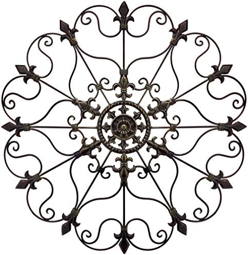 Metal Solid Mounted Medallion Hand-painted Wall Decor 30"x30", Large Metal Home Wall Art for Indoor and Outdoor Settings, Vintage Christmas Decorations, Holiday Wall Decorations, Christmas Wall Art