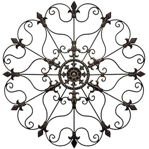 Metal Solid Mounted Medallion Hand painted Wall Decor 30×30 Large Metal Home Wall Art for Indoor and Outdoor Settings Vintage Christmas Decorations Holiday Wall Decorations Christmas Wall Art