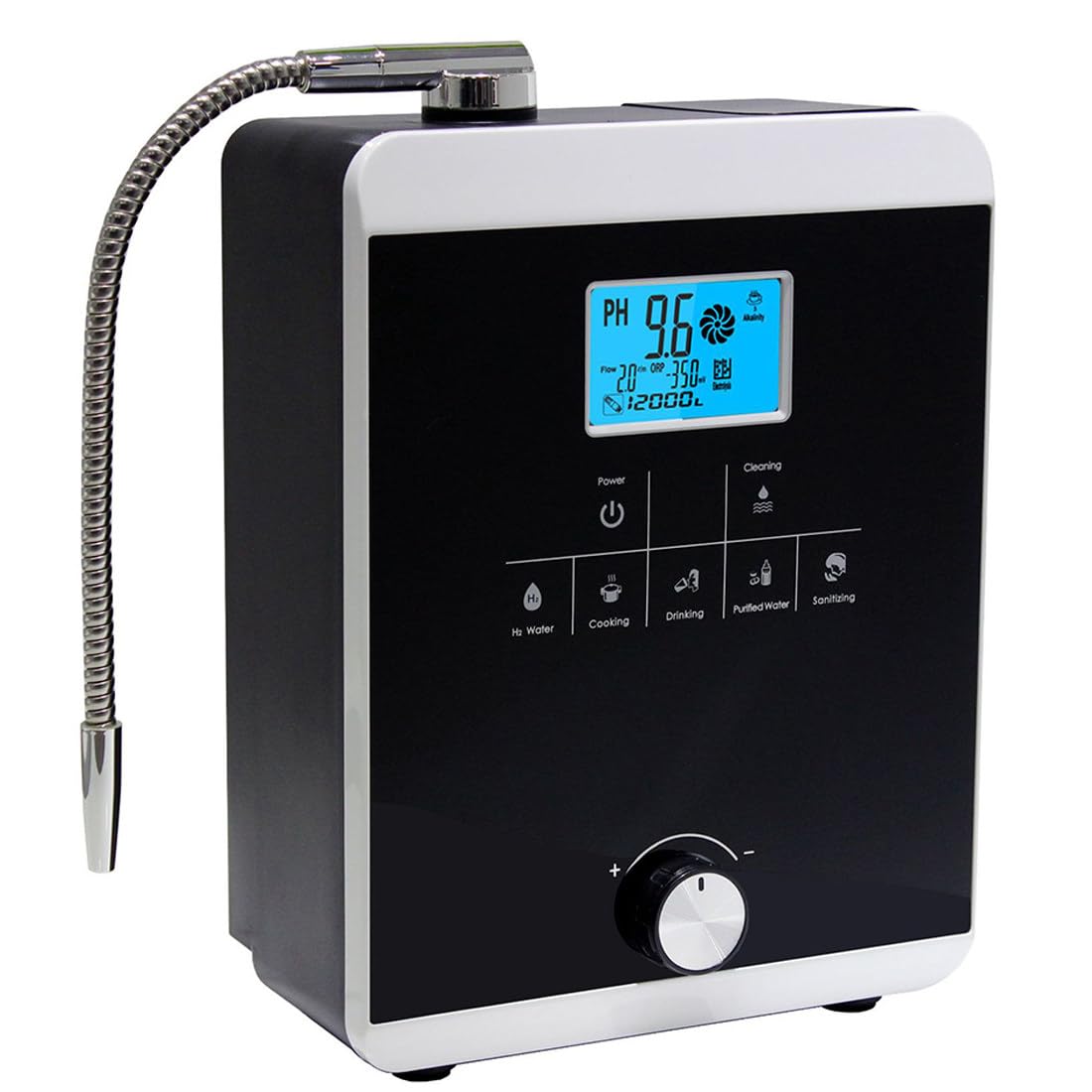 Ionizzatore Acqua Alcalina, Purificatore Macchina Generatore Di Idrogeno, Filtro per Acqua Potabile Acida Alcalina Domestica Lcd 3,8 Pollici, 8000 Litri per Filtro, Voce Intelligente