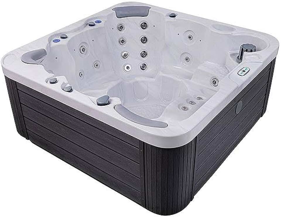 Bueno Spa Jersey 6 - Person 46 - Jet Acrylic Hot Tub with New Arctic Max Insulation, Stereo System, and Included Cover