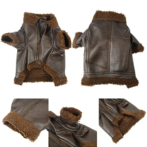 Hunde-Lederjacke Im Biker-Style – Wasserdichter Wintermantel Für Kleine & Mittelgroße Hunde, Mit Knöpfen, Farbe: Rosa, Größe M
