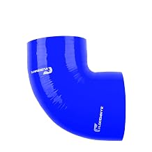 90 Degree ID 5 inch 127mm 4-Ply High Performance Reinforced Turbo Intercooler intake Piping Elbow Silicone Hose Coupler Length 4 inch 102mm Blue