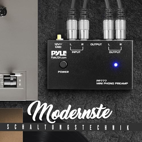 Pyle Phono Vorverstärker für Plattenspieler, Zubehör – Phono-Vorverstärker geeignet für Plattenspieler mit Boxen & Plattenspieler mit Vorverstärker, Vorverstärker Plattenspieler einfach zu verwenden
