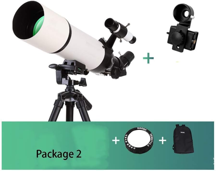 Telescope for Beginners Adults Kids 80 Mm Aperture 400mm Astronomy Telescope with Adjustable Tripod and Backpack Perfect Telescope for Kids (Color : Package 2) (Package 2)
