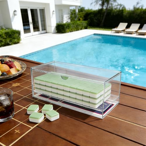 Caja para Fichas de Mahjong Acrílico Transparente 2 Niveles miniatura 6