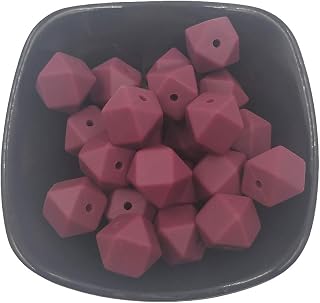 30pcs Silicone Hexagonal Pearl Beads 17mm Silicone Geometric Hexagon Pearl Beads DIY Beading Mom Jewelry Necklace/Bracelet
