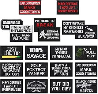 GYGYL 20PCS Tactical Morale Funny Patches Bundle, Hook and Loop Applique for Military Uniform Tactical Bag Jacket Jeans Hat