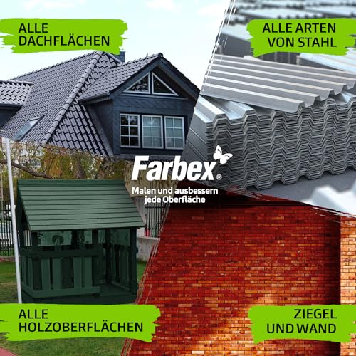 FARBEX Universal Premium Gummi Farbe-Innen und Außenfarbe für alle Oberflächen, Elastische Abdichtung gegen Feuchtigkeit, Witterung-1,2 kg-Grün