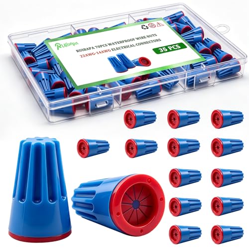 Ruibapa 35Pcs Waterproof Wire Nuts 22AWG-14AWG Electrical Connectors Outdoor Wire Connectors Silicone Wire Nuts Installation in Wet Places for Outdoor Wire Nuts Landscape Lighting