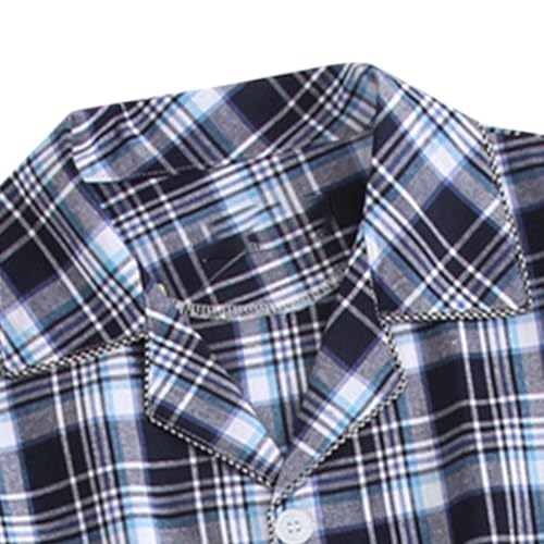 Xiaojmake Men's 2 Piece Plaid Pajama Sets Long Sleeve Flannel Sleepwear Button Down Top Pants Sets Button Up PJs With Pockets4