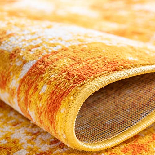 Unique Loom Sofia Collection Area Rug - Salle Garnier (2' X 6' 7" Runner, Orange/ Yellow) #TOP6