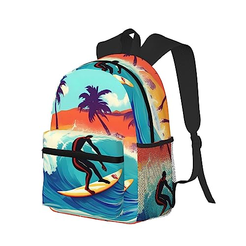 Sac à dos hawaïen avec impression ondulée EdWal noir et sobre
