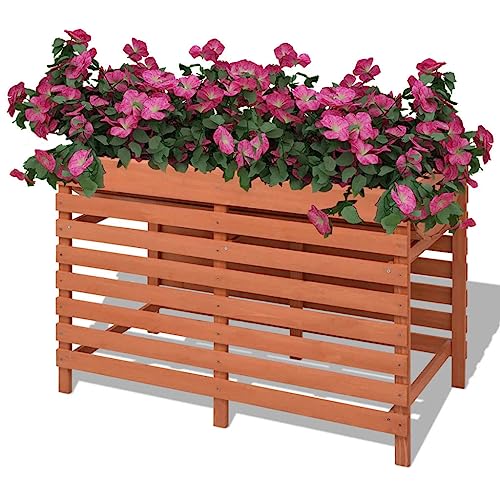Potager surélevé avec rangement en bois bac à plantes de 100 cm - 3
