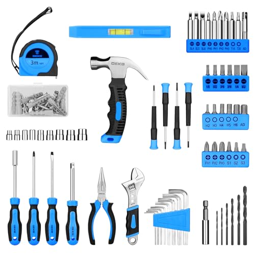 Tool Kit: DEKO Drill Set with Cordless Drill, Tool Kit Set Box, DIY Hand Tools for Men and Home, with 8V Electric Drills Blue,126 Pieces - Image 3