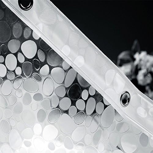 Miniatura 5 de EurCross Cortina de ducha resistente de 0.42 oz de EVA, sin PVC, 72 x 72 pulgadas, con diseño de guijarros 3D, cortina de ducha gruesa de plástico