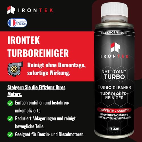 IRONTEK Turboreiniger Diesel Benzin 300ml IT225 | Ohne Demontage | Profi Effizienz