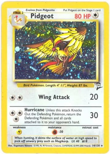 Pokemon Pidgeot 14 Base Set 2 Holo Amazon Ca Toys Games