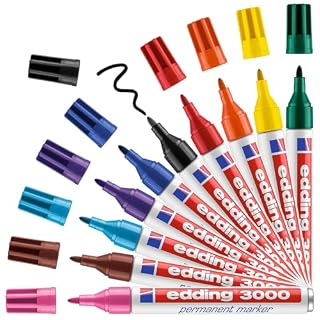edding 3000 Permanentmarker, 10 Stifte, Rundspitze 1,5–3 mm