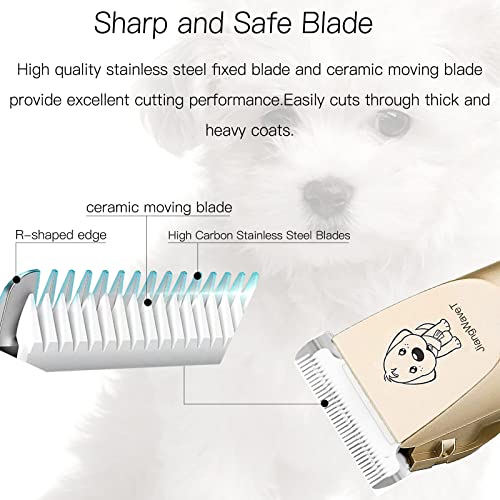 Jiangwavet Dog Cat Clippers Grooming Kit - Professional Cordless Rechargeable Dog Clippers，Low Noise & Suitable Horse Cat Dog Hair Clippers Shaver Tools #TOP2