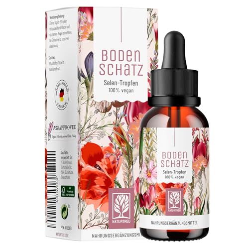NATURTREU® Selen Tropfen hochdosiert 50ml vegan - 200µg Selen flüssig pro Tagesdosis - Mit süßem Geschmack - Natriumselenit 100% natürlich & ohne Zusatzstoffe