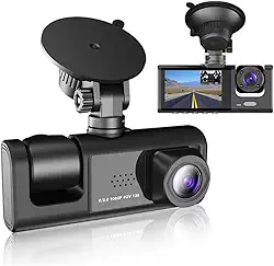 Câmera Veicular 3 Lentes Full HD 1080p com Visão Noturna – Dashcam Frontal, Interna e Traseira, Tela LCD 4” e Detecção de Movimento