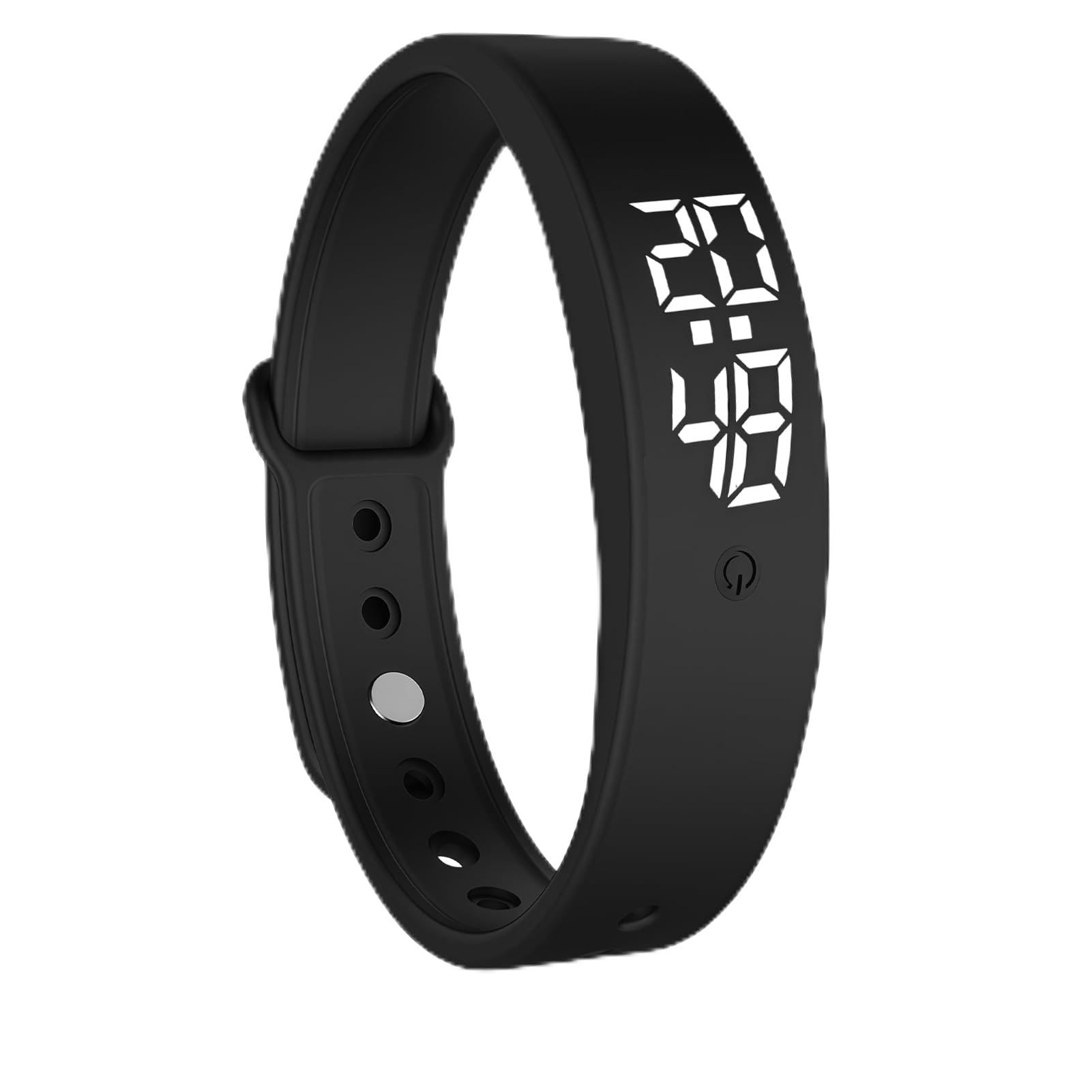 Vibrating Alarm Wristband, 1Pcs Silent Vibrating Alarm Clock for Deaf, Wrist Alarm Watch for Deep Sleepers, Silent Wristban, Adjustable Wristban for Discreet Wake up, Perfect for Home and Travel Use
