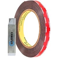 CANOPUS Profi Doppelseitiges Klebeband Extra Stark Schwarz, Wasserfest 5925 Klebeband (10mm x 3m) Wasserdicht Montageklebeband, Ideal für LED Streifenlichter, Auto, Innen, Außenbereich – Ansicht 1