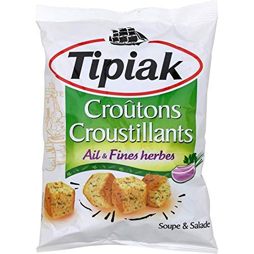 TIPIAK - Croutons Salade Ail Et Fines Herbes 100G - Lot De 4 - livraison offerte