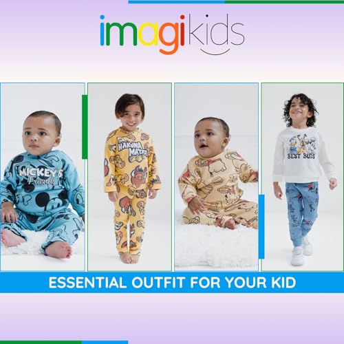 Disney Waffle Knit Pullover Sweatshirt and Jogger Pants Outfit Set Newborn to Little Kid Sizes (0-3 Months - 5)3
