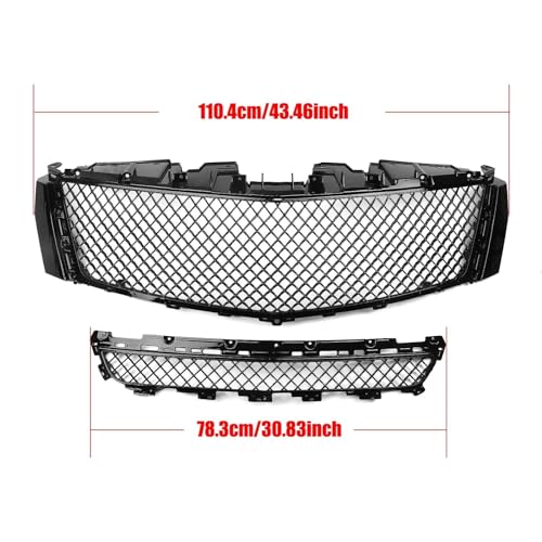 Grille de calandre avant pour Cadillac XTS 2013-2017 maille de pare-choc supérieure et inférieure