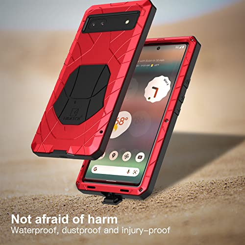 Coque métal Pixel 6A 5G Feitenn antichoc rouge protection silicone
