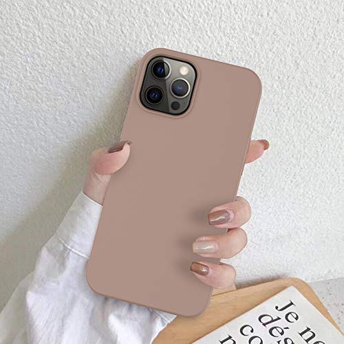 Deenakin Iphone 13 Pro Max Case With Screen Protector,Soft Flexible Silicone Gel Rubber Bumper Cover,Slim Fit Shockproof Protective Phone Case For Iphone 13 Pro Max 6.7" Light Brown #TOP1