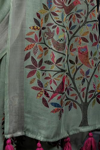 Image of MIRCHI FASHION Saree for Woman Cotton Blend Printed | Traditional Ethnic Sari for Ceremonial Use and Farewell with Blouse Piece