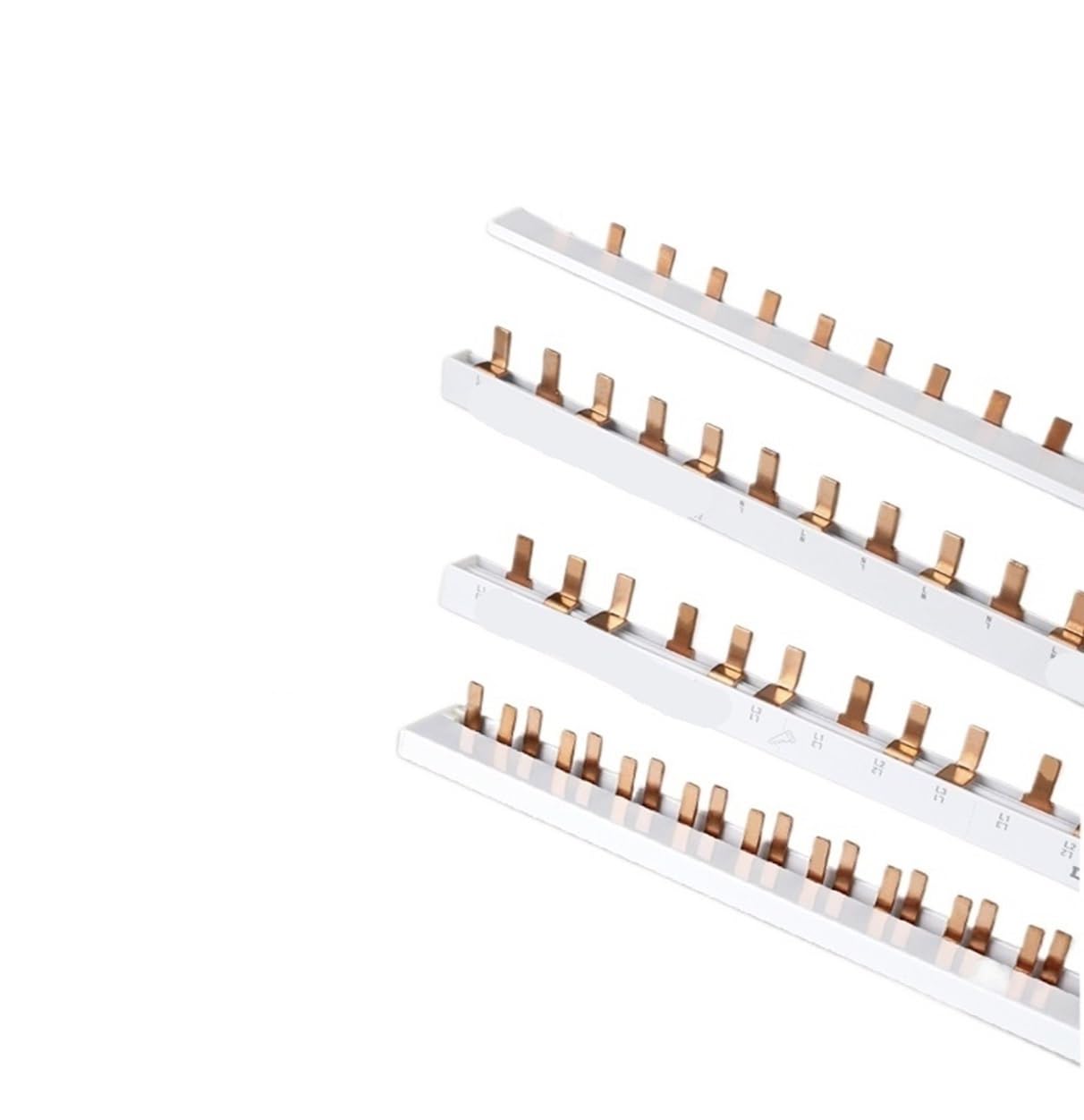 1 PCS Circuit Breaker busbar 2p 3p 1P+N Copper busbar 12/24 Circuit 1 Meter Conductor Terminal Block(2P 63A 24 Circuits with end Cover)