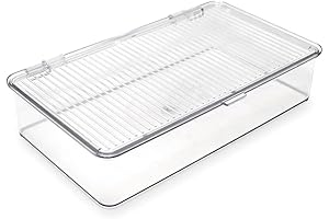 Isaac Jacobs Small Stackable Organizer Bin with Hinged Lid