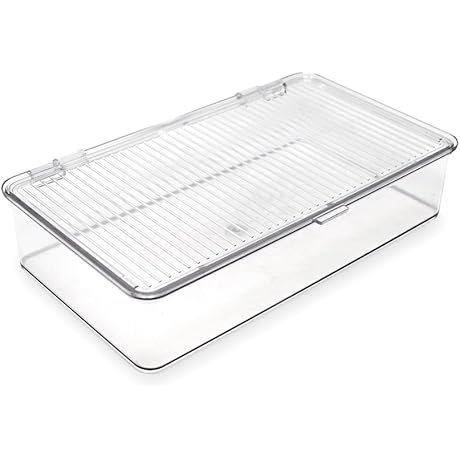 Isaac Jacobs Small Stackable Organizer Bin with Hinged Lid