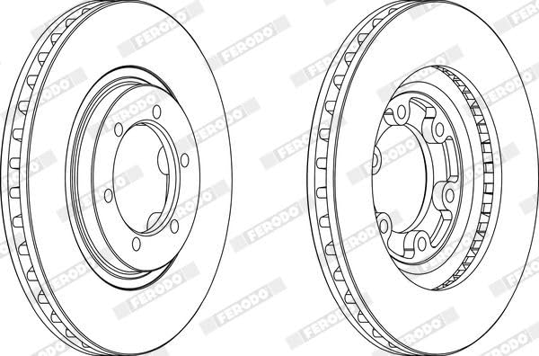 Disque de frein FERODO DDF1269 de 280mm avant ventilé pour Terracan - 3