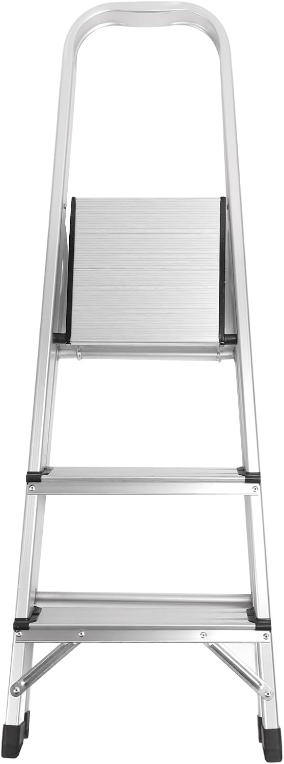 3 Step Folding Step Ladder 330lbs Capacity Portable Stool for Painting Home Outdoor Garage