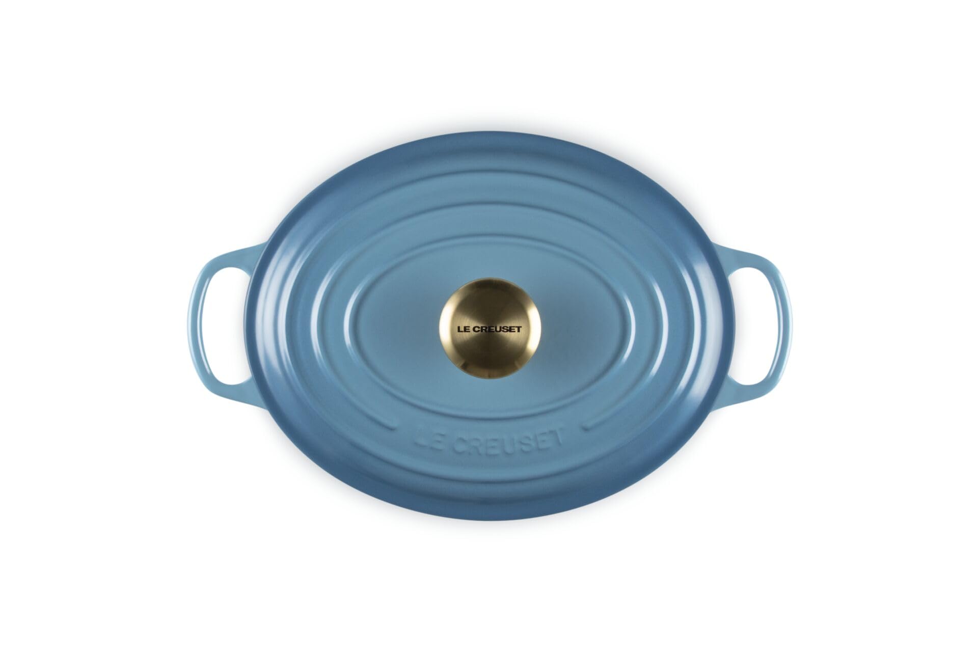 Le Creuset Signature Gusseisen-Bräter mit Deckel, Ø 27 cm, Oval, Für alle Herdarten und Induktion geeignet, Volumen: 4,1 l, 4,425 kg, Chambray, 21178274344441